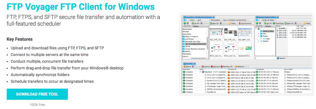 Mejor Cliente FTP: Cliente FTP Voyager para Windows.