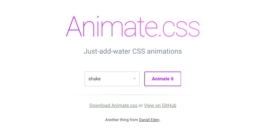 Melhores Frameworks CSS: Animate.css.