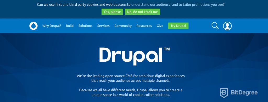 Drupal o WordPress: Página web drupal.