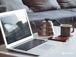 laptop on table