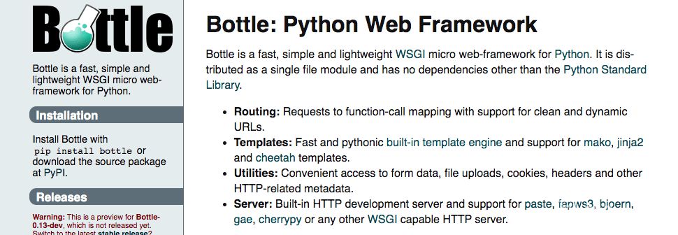 Python web development: Bottle