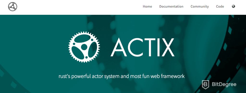 C++ vs Rust: Página web de Actix.