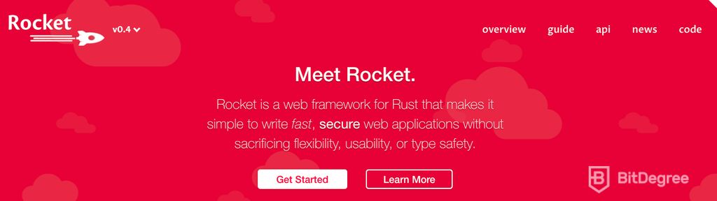 C++ vs Rust: Página web de Rocket.