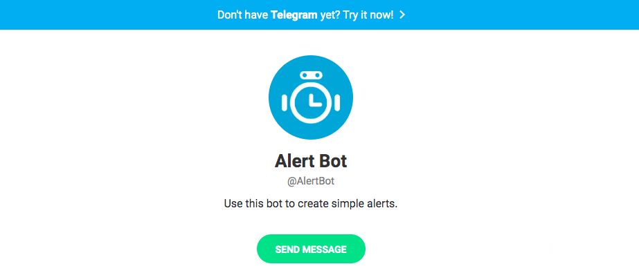 Боты Телеграмм: Alert bot.