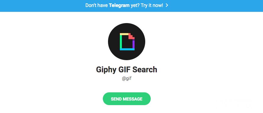 Mejores Bots Telegram: Giphy GIF Search.