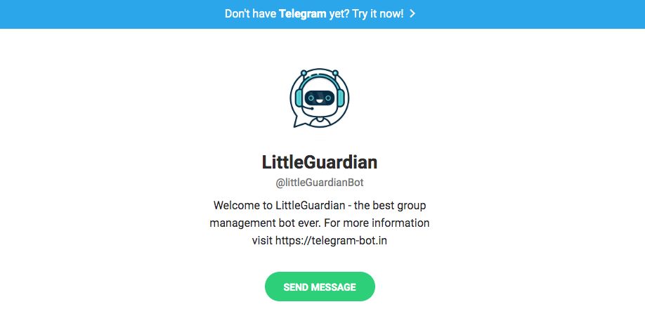 Mejores Bots Telegram: Bot LittleGuardian.