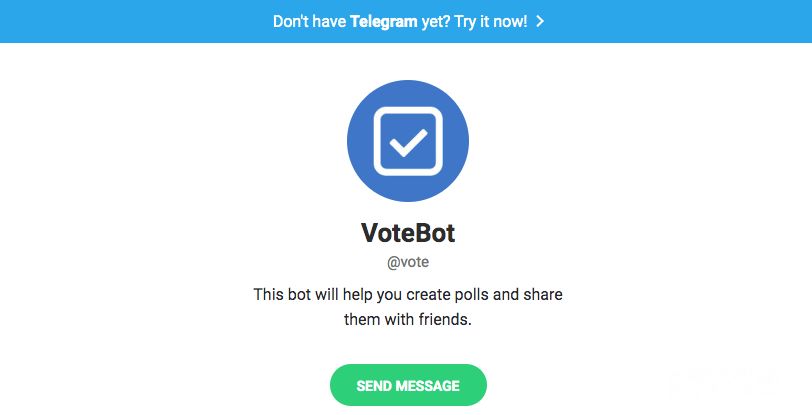 Mejores Bots Telegram: VoteBot.