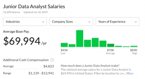 junior data analyst salary