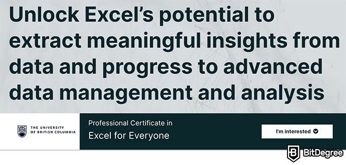 Excel classes online: excel for everyone professional certificate