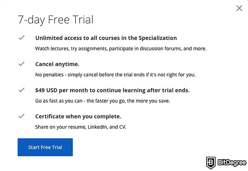 How to become a financial analyst: Coursera specialization course information.