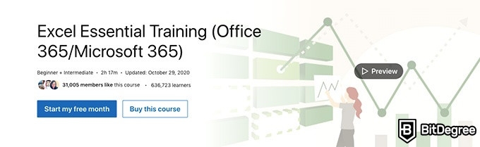 Курсы LinkedIn Learning: Обучение основам Excel 2016.