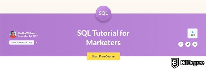 DataCamp Ücretsiz Dersler: SQL Tutorial for Marketers