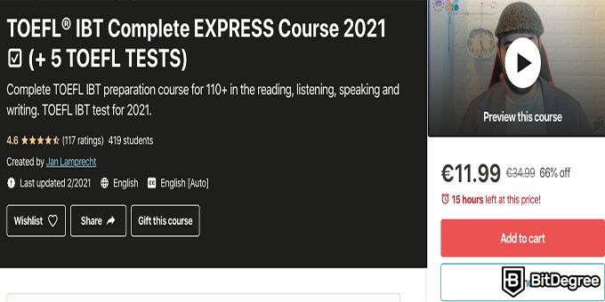 Toefl preparation courses: ibt complete express course