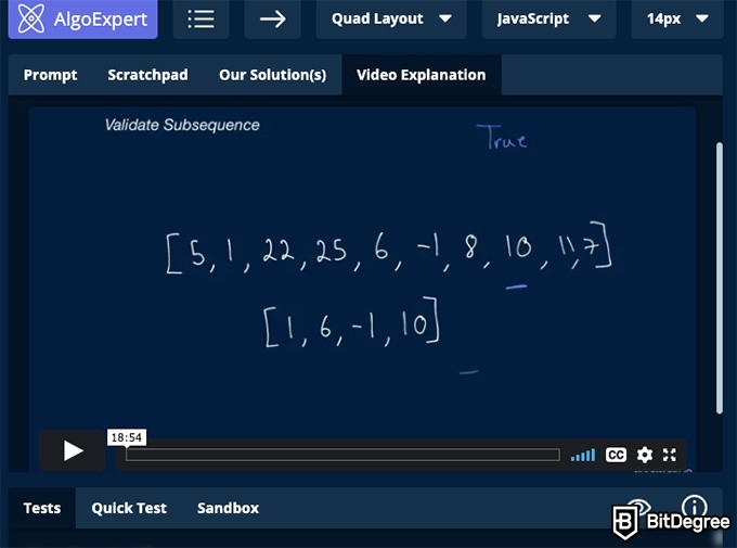 Análise do AlgoExpert: Vídeo sobre Python.