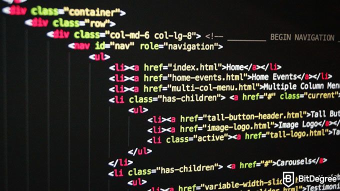 Best online coding courses: HTML code.