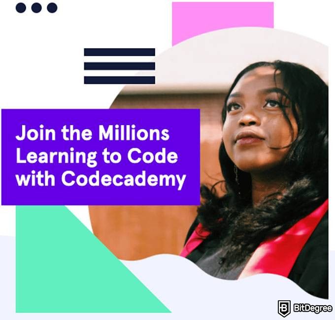 Codecademy review: Codecademy front page.
