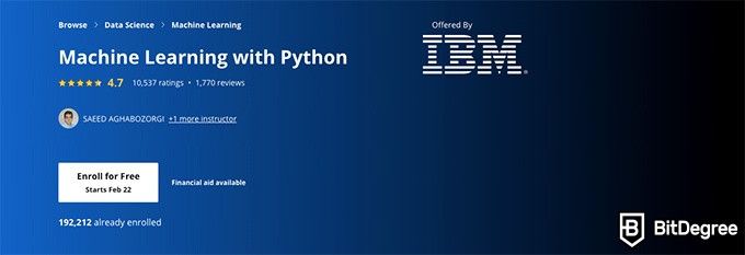 Pembelajaran Mesin Coursera: Machine Learning with Python.