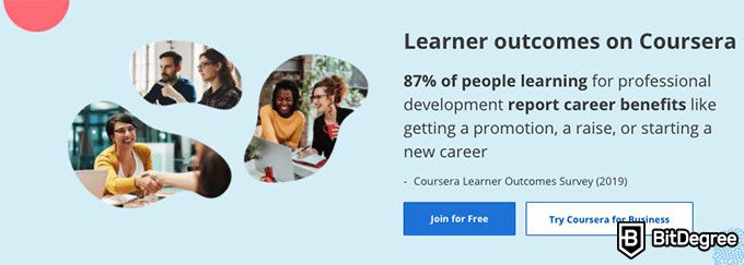 Udacity VS Coursera: Coursera career benefits.