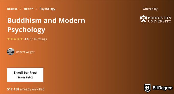 Psychology courses: coursera buddhism and modern psychology