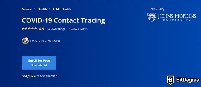 Kursus gratis Coursera: Contact Tracing Covid-19