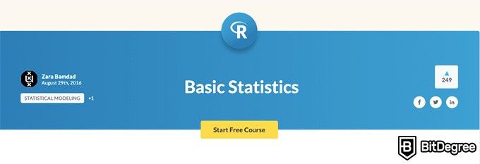 Kursus gratis DataCamp: Kursus Statistika Dasar. 