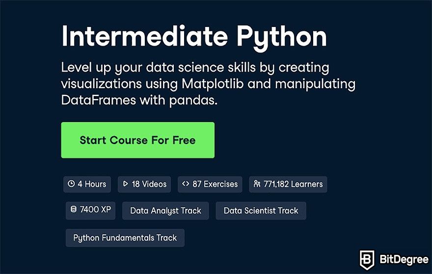 DataCamp Python: Intermediate Python Course.