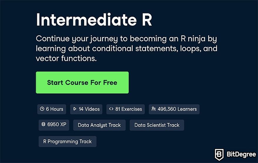 DataCamp R: Intermediate R course.