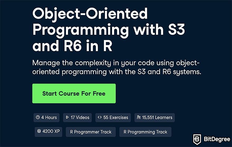 DataCamp R: Object-Oriented Programming with S3 and R6 in R course.