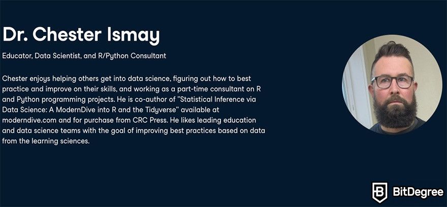 DataCamp SQL: Instructor Dr. Chester Ismay.