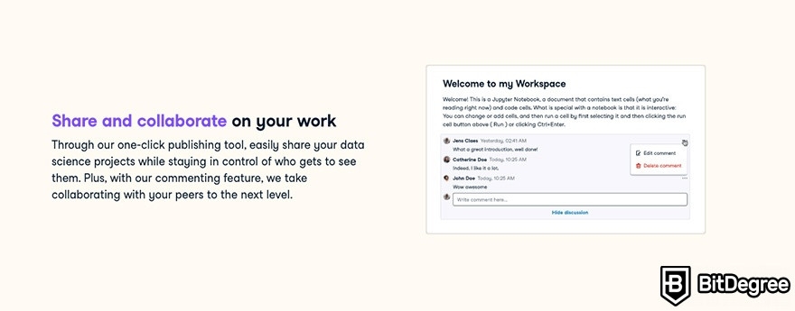 DataCamp Workspace review: collaborations.