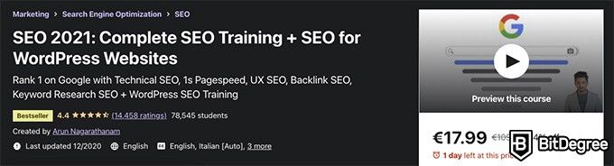 Tiếp thị kỹ thuật số Udemy: SEO 2023.