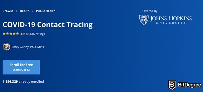 Distance Learning: COVID-19 Contact Tracing course on Coursera.