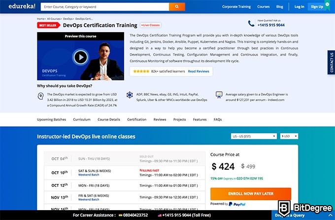 Edureka review: DevOps course example.