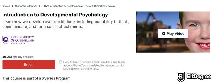 Psychology courses: edx introduction to developmental psychology