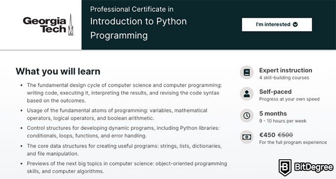 Lớp học Python: chứng chỉ chuyên nghiệp edx giới thiệu về lập trình python.