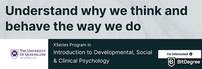 Psychology courses: edx xseries developmental social clinical psychology