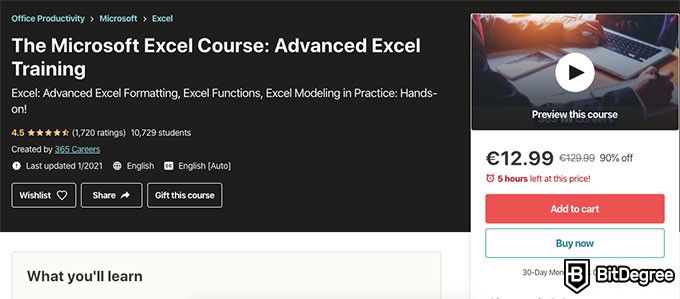 Excel classes online: advanced training course