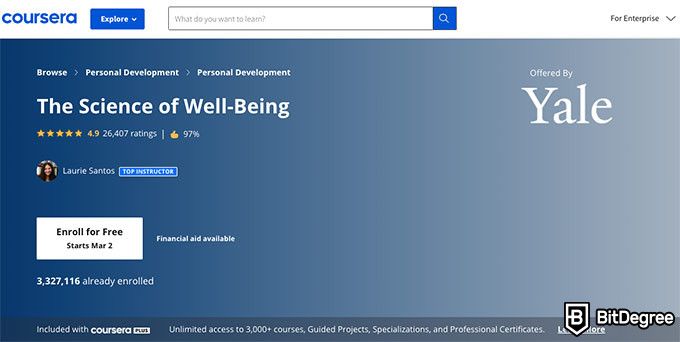 Kursus Basis Data Stanford: The Science of Well-Being.