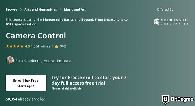 Harvard online photography course: camera control course coursera