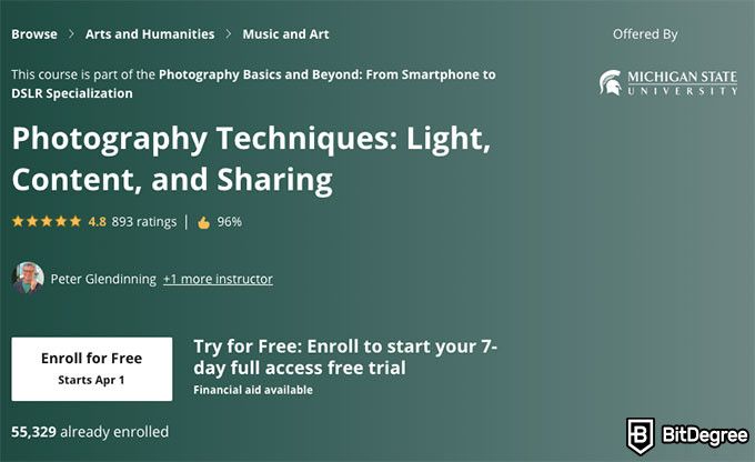 Harvard online photography course: coursera photography techniques.