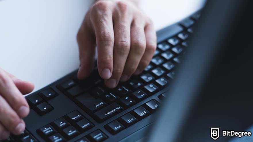 How to become a writer: a person typing.