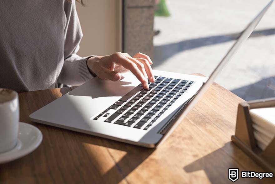 How to become a writer: a person typing.