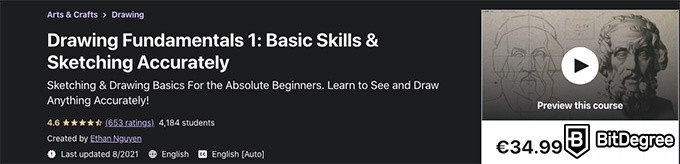 How to draw: Drawing Fundamentals 1: Basic Skills & Sketching Accurately course on Udemy.