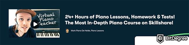 Cách học tại nhà: Hơn 24 giờ học piano trên Skillshare.