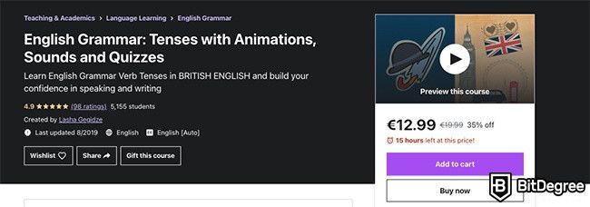 How to Learn English: English Grammar with Animations on Udemy.