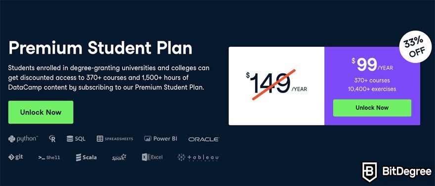 Hybrid Learning: DataCamp Premium Student Plan.