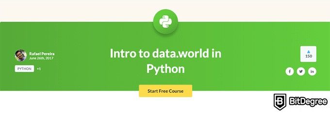 Khóa học DataCamp miễn phí: Giới thiệu về data.world bằng Python.