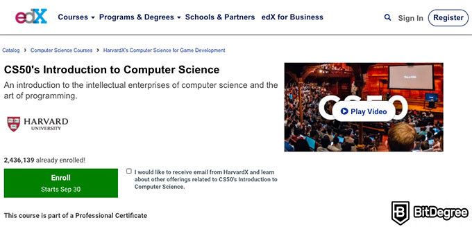Ivy League online courses: CS50's course. 