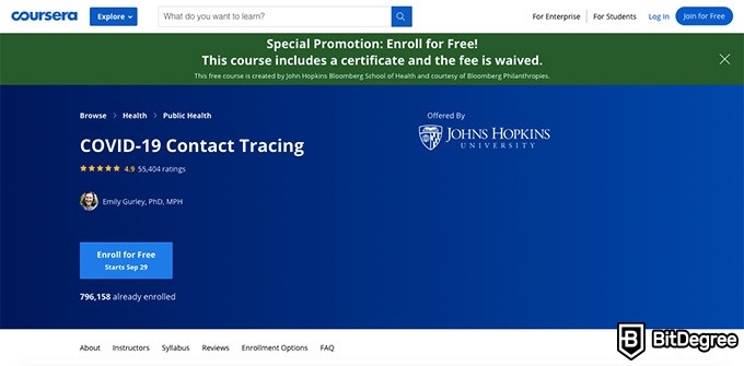 Cursos John Hopkins Online: COVID-19 Rastreo de Contactos.