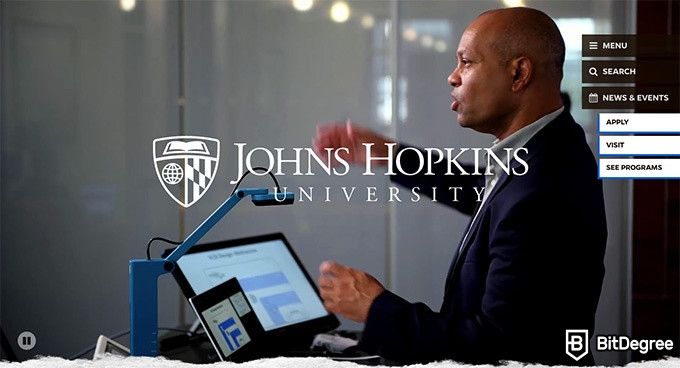 John Hopkins online courses: the John Hopkins University.